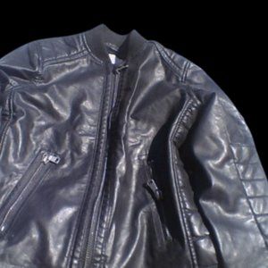 Childrens faux leather jacket with zippers 5/6